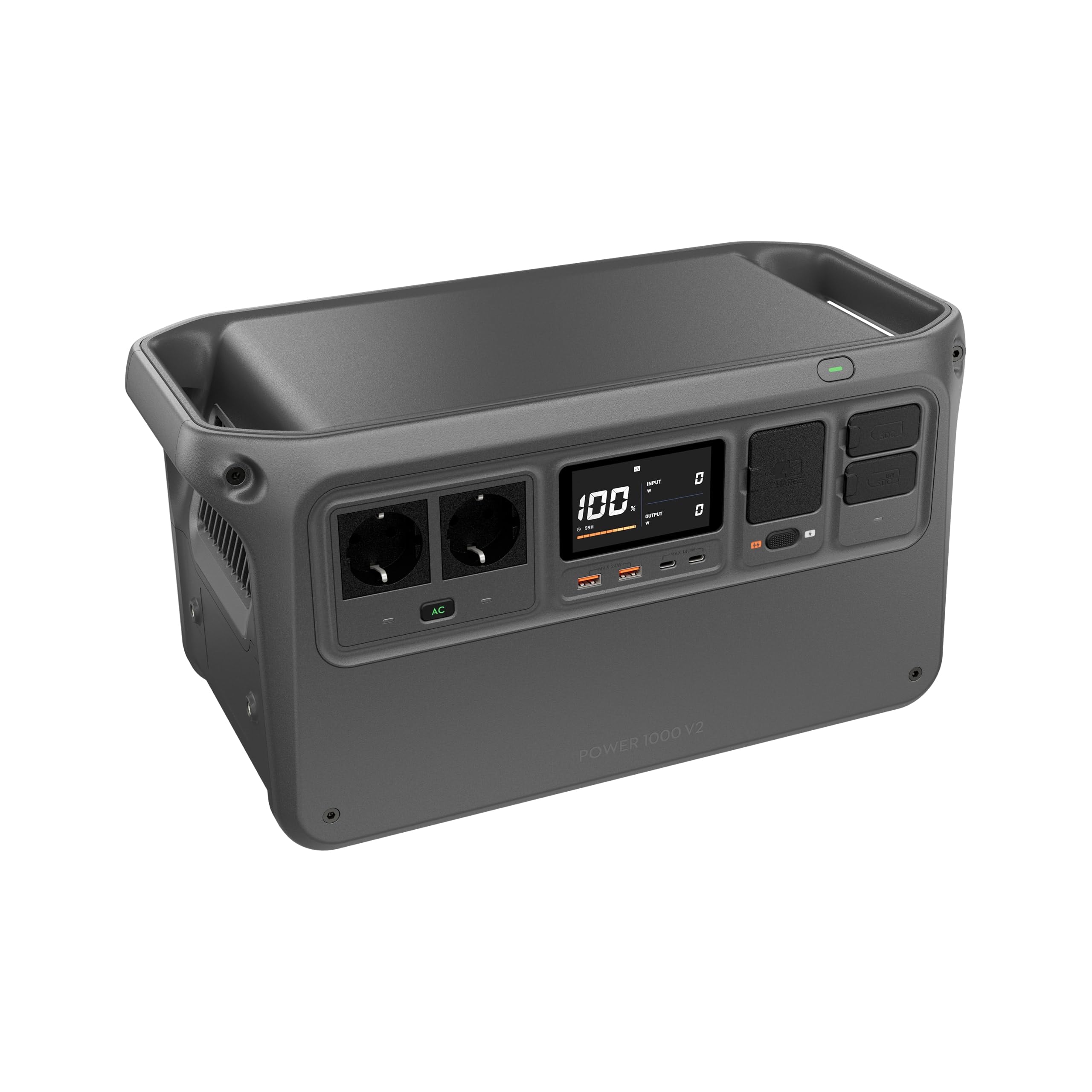 DJI Power 1000V2 - Estación de energía portátil de 1024 Wh, carga rápida en 37 minutos de 0% a 80%, tamaño compacto, batería LiFePO4, 2600 W Power Station Solar, generador eléctrico para camping