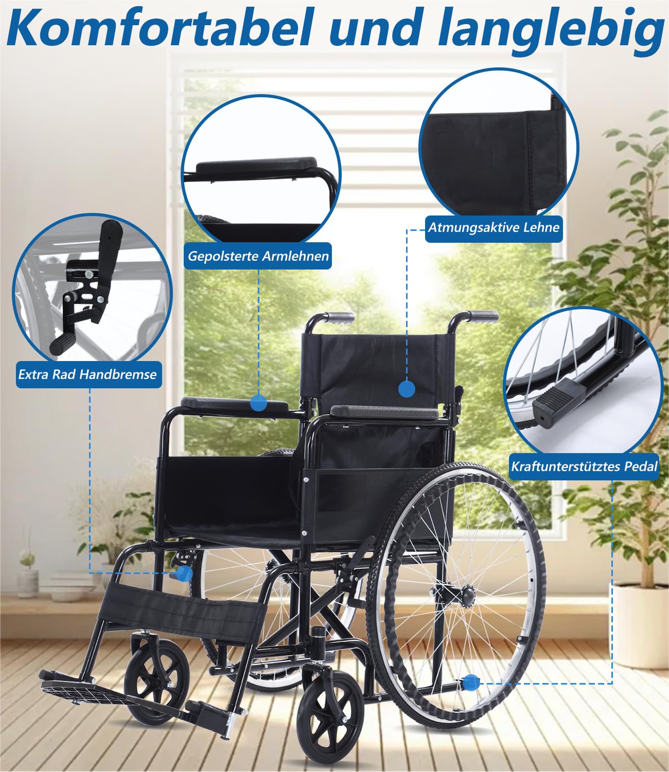 Fauteuil roulant portable, léger, pliable, poids : seulement 13 kg, support de fauteuil roulant de transport, 120 kg, avec poignée télescopique