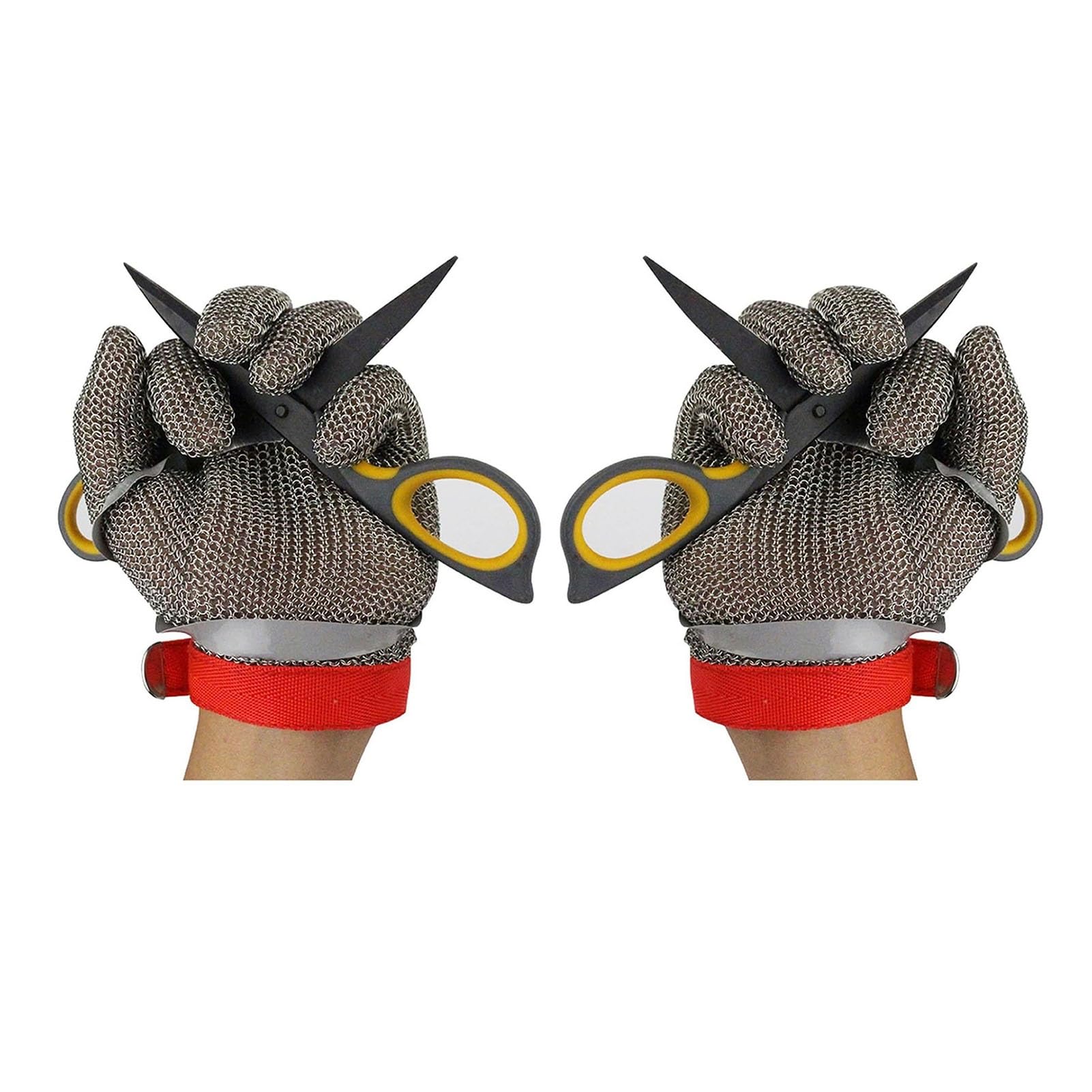 Safety Work Gloves Przemysłowe Rękawice Odporne Na Przecięcie Ze Stali Nierdzewnej 316 2 Szt., Kolczugi Metalowe Rękawice Robocze Dla Rzeźnika, Ogrodnictwa, Kuchni(XS)