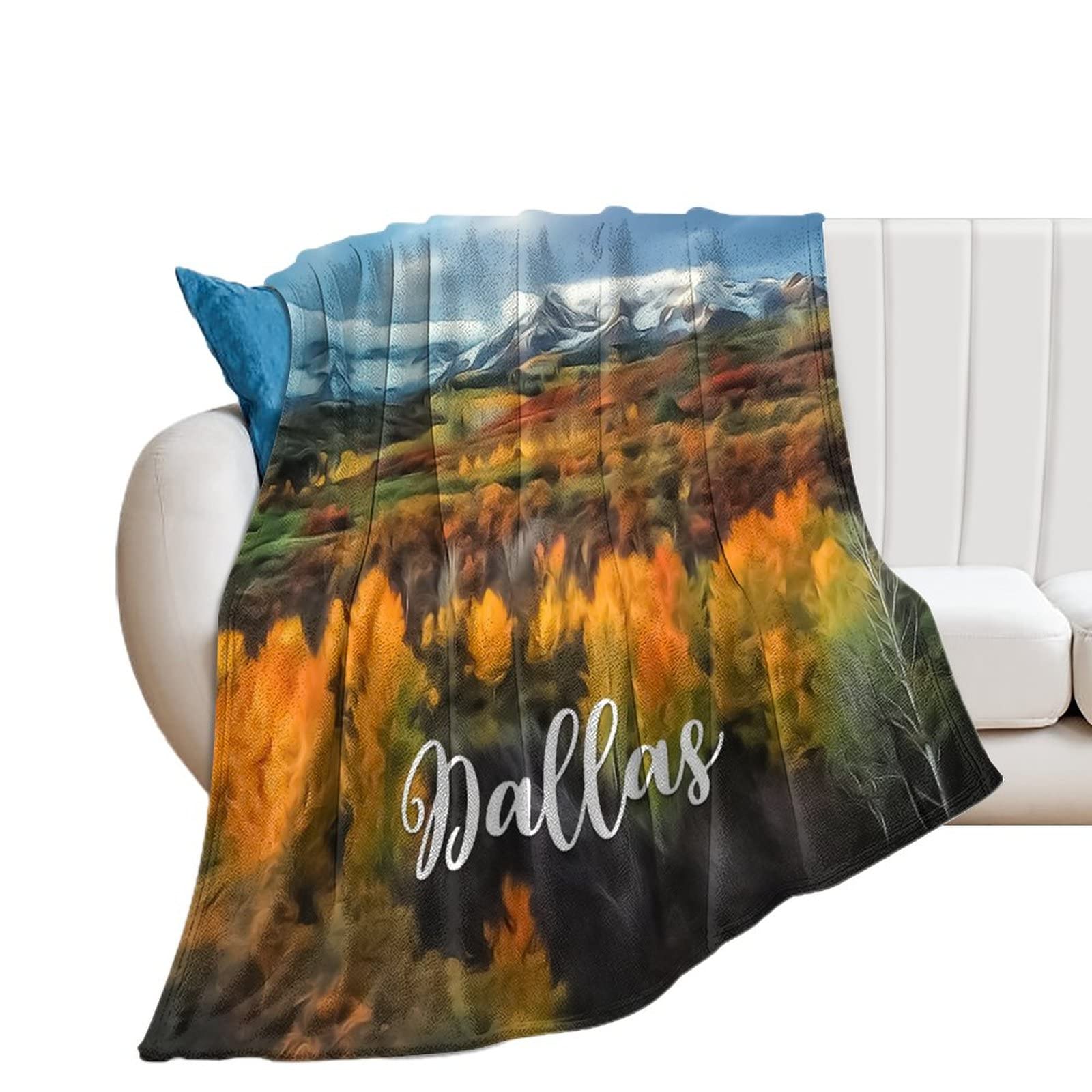 Couverture chaude en peluche microfibre Dallas thermique et légère pour canapé