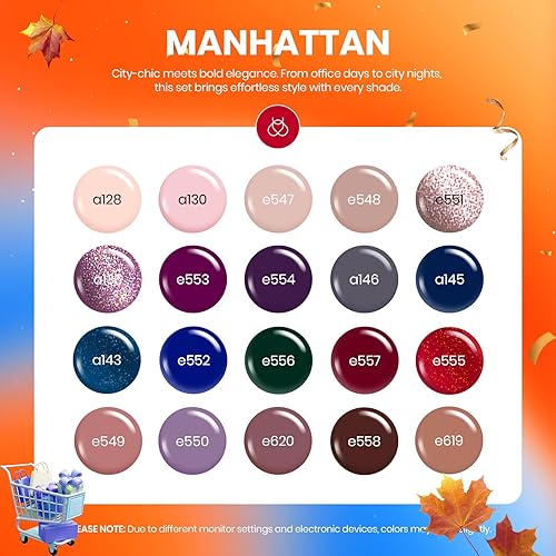 Miniatura 10 de beetles Gel Polish Juego de 23 esmaltes de uñas de gel, 20 colores, naranja, marrón, rojo, azul real, verde, UV, esmalte de uñas de gel y 3 piezas,