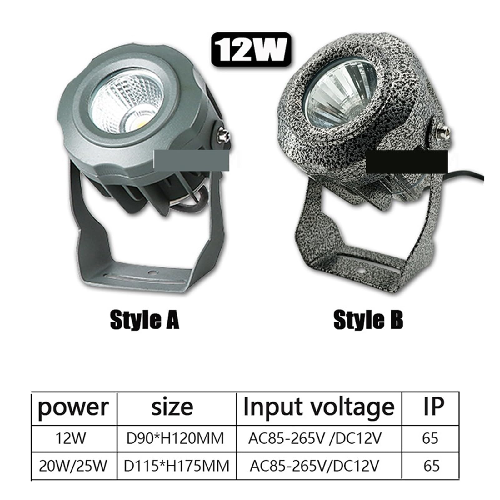Naświetlacz LED, Led IP65 Wodoodporne Światło Halogenowe 12W 20W 25W Krajobraz Zewnętrzny Dziedziniec Trawnik Oświetlenie Ogrodowe Znaki Reklamowe Reflektor(Warm 3000K,STYLE B_20W)