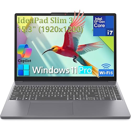 Lenovo 15" Laptop Computer for Home Business, Intel 10-Core i7-13620H (Beat Ultra 7 255U), WiFi 6, Bluetooth 5.2, FHD+ Copilot AI PC, Type-C, Luna Grey, Windows 11 Pro (24GB DDR5 RAM, 1TB PCIe SSD)