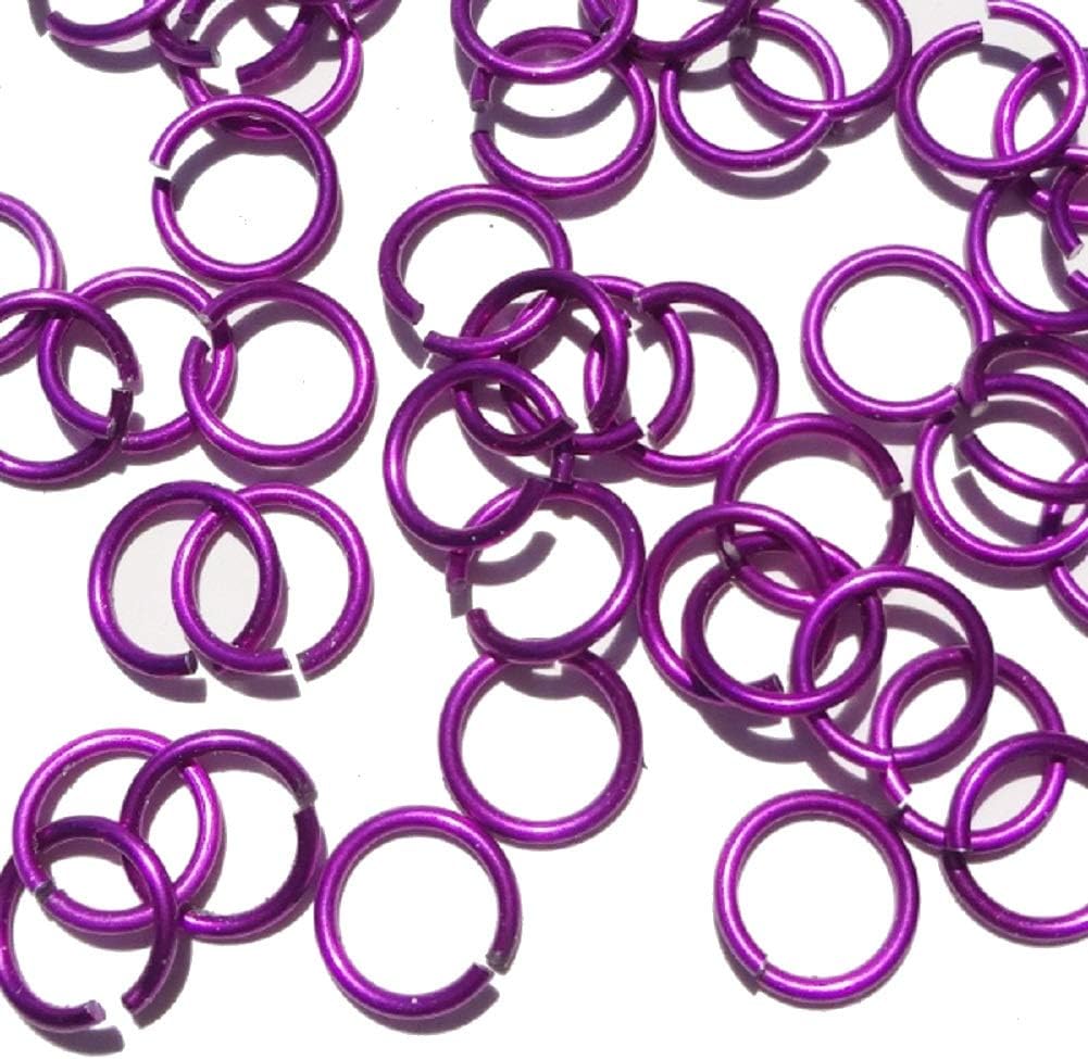 Violet Anodized Aluminum Jump Rings 500 5/32 18g Saw Cut