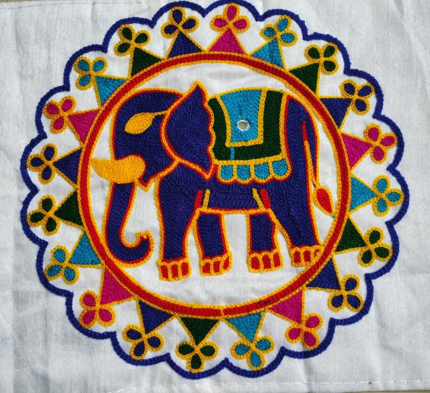 Exglow Embroidered Patch for Making Lehenga,Baby Frocks, Kurtis,Dresses,Clothes,Tops and Tunics Blouse, Saree, Jacket, Jeans Art and Craft Supply (Multi 6, 8.5 Inch) (B0DBKVKLTR) Amazon Price History, Amazon Price Tracker
