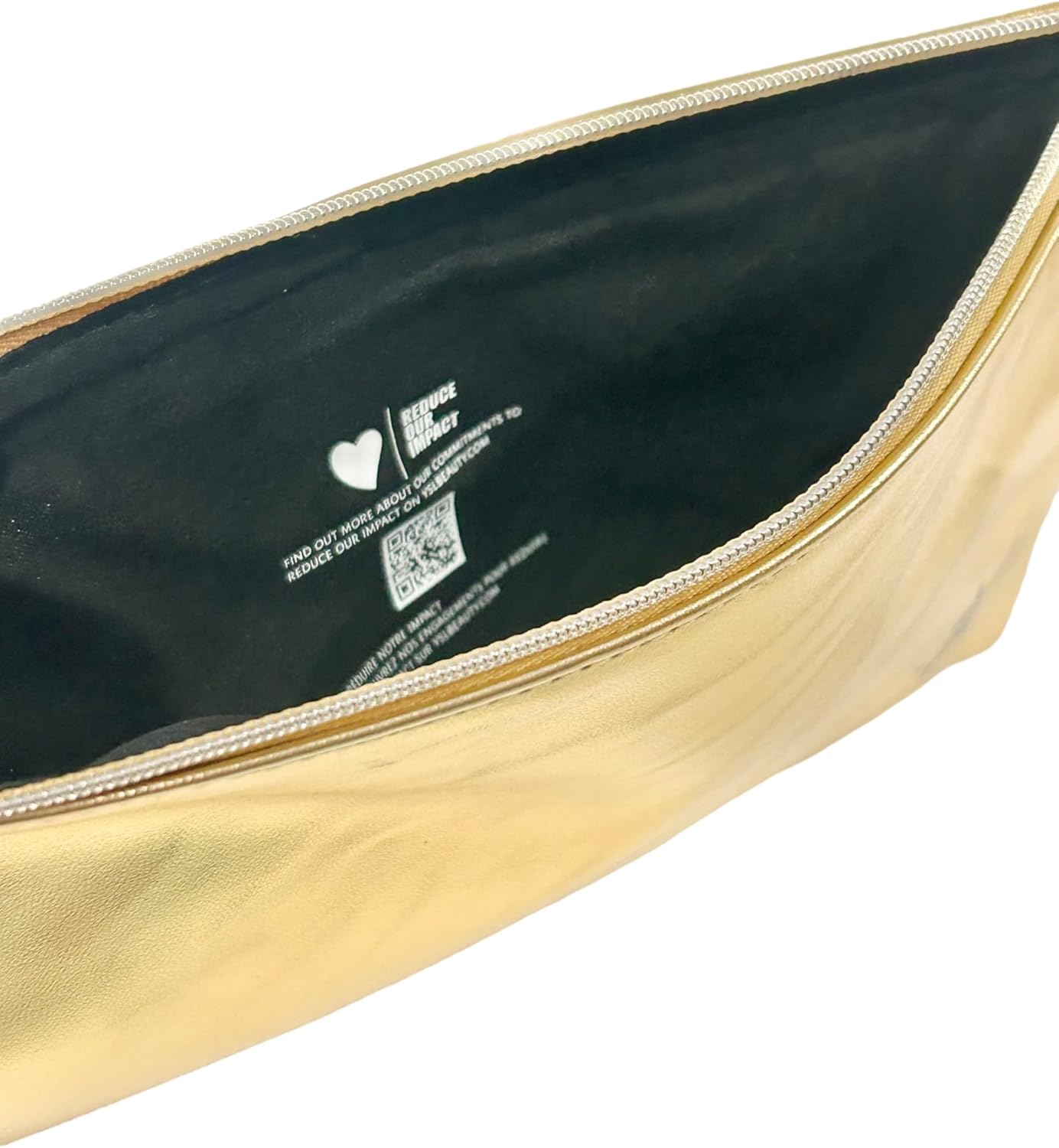 Yves Saint Laurent YSL Cosmetic GOLD FLAT Pouch Makeup Bag YSL Fragrance Bag (9.25L X 6H X 0.25W)- MINI/SMALL - (9393)