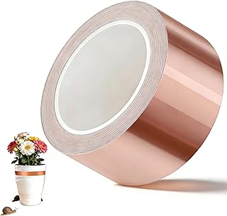 Kupferband Gegen Schnecken 50mm x 20m – Robuster Schneckenzaun für Hochbeet & Garten, Selbstklebende Kupferfolie als effektive Schneckenabwehr, Ideal auch als EMI Kapton Abschirmband