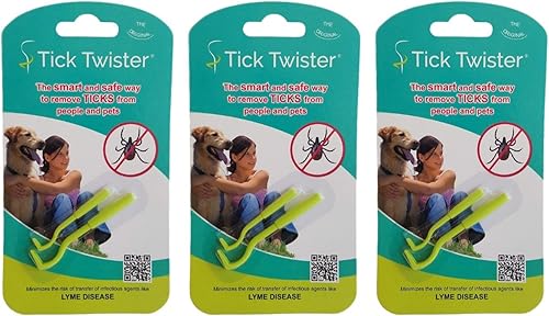 Conjunto removedor de garrapatas de Tick Twister con torcedores pequeños y grandes de garrapatas, paquete de de 3