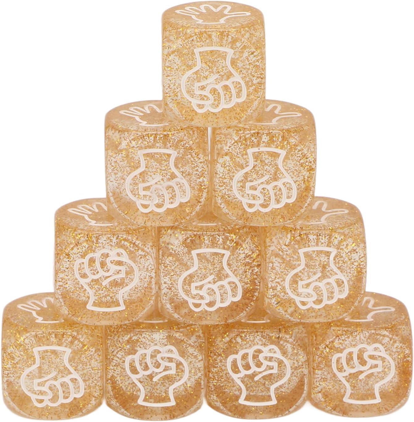 Polyhedral Dice, Transparent Multipurpose Lightweight 10pcs 6 Sided Dice Set for