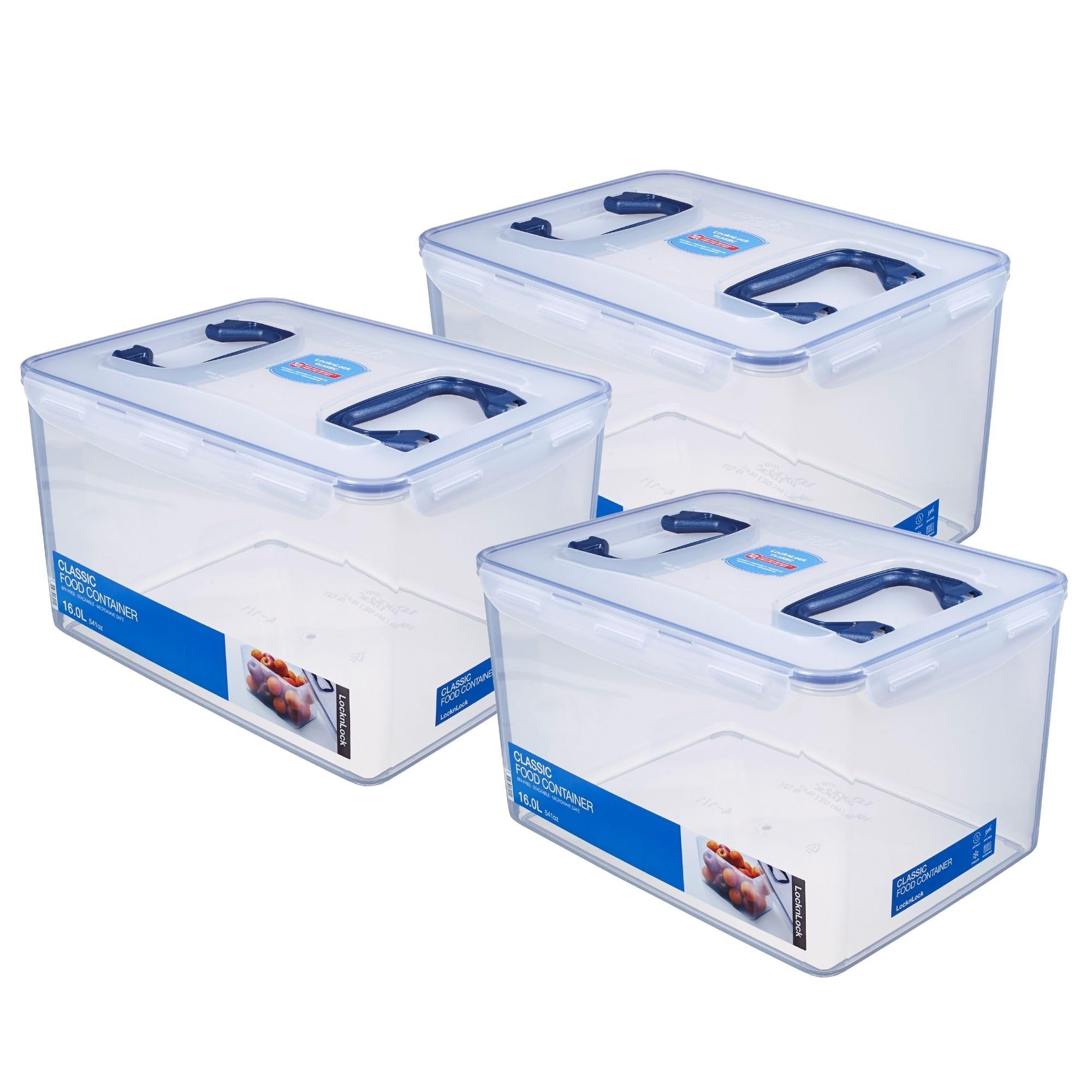 LocknLock Vorratsdosen 2er Set HPL880 – 4,8 Liter, Mit Griff & Ablaufgitter, Mikrowellen- & Gefrierschrankgeeignet