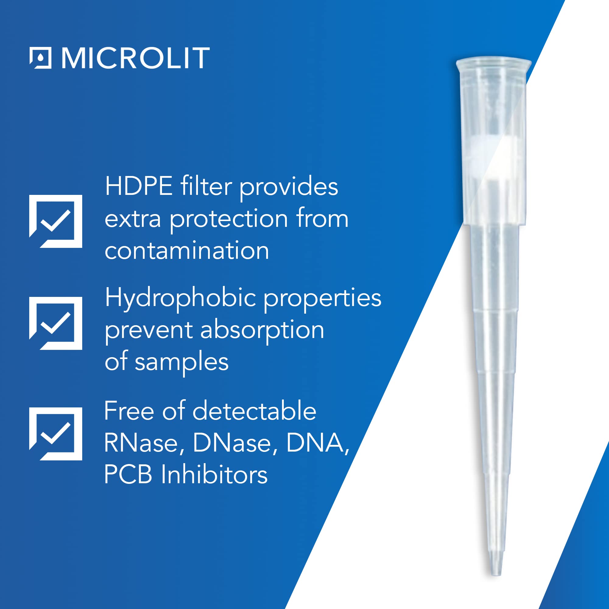 Microlit, micro punte per filtro per pipette – racked (scatola), sterile, filtrato, universale (200 ul (1 confezione da 10 rack – 960 punte))