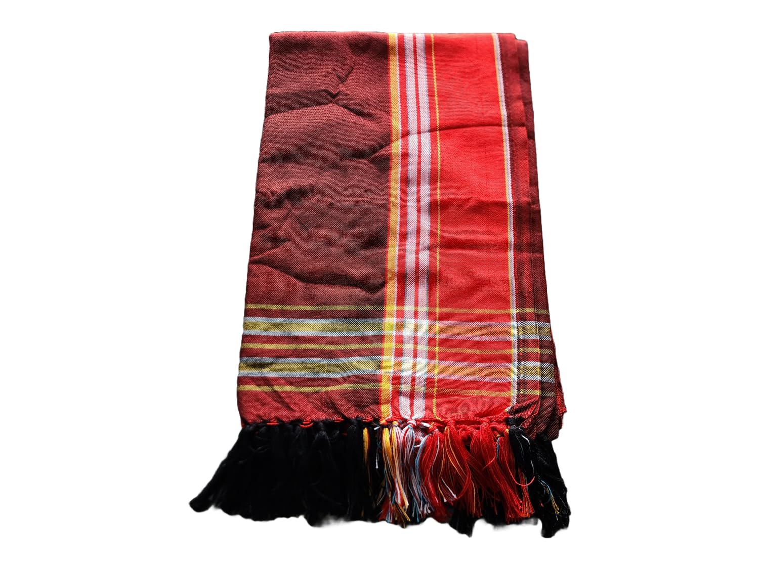 Unisex African Kikoy Scarf Sarong Wrap Throw - 100 Cotton Handmade Tassels Multi-Use Beach Cover-Up Picnic Blanket More