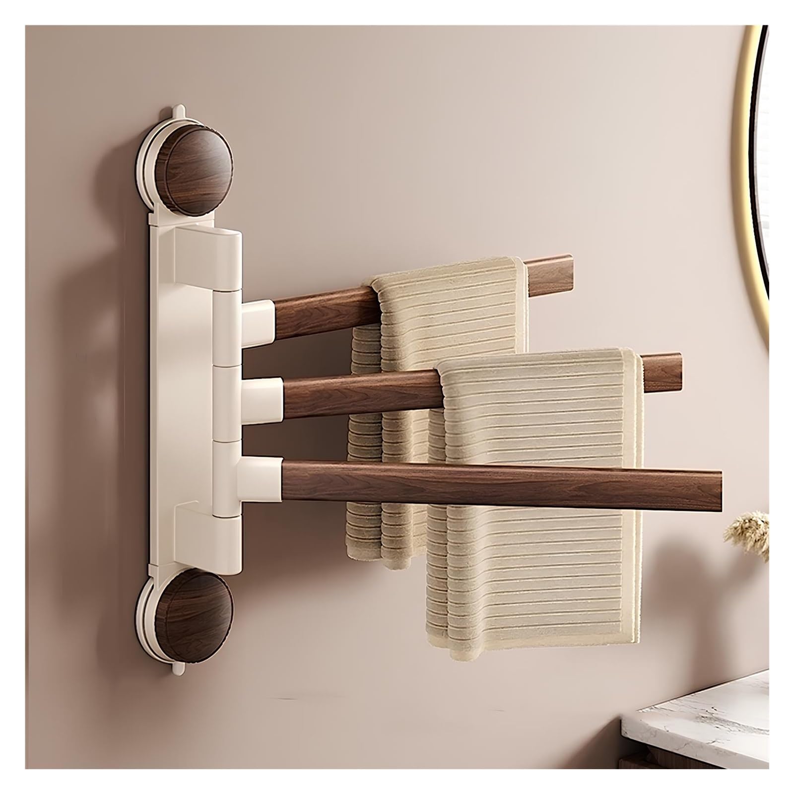 Porte-serviettes pivotant en aluminium blanc, un support mural élégant et durable pour l'hôtel