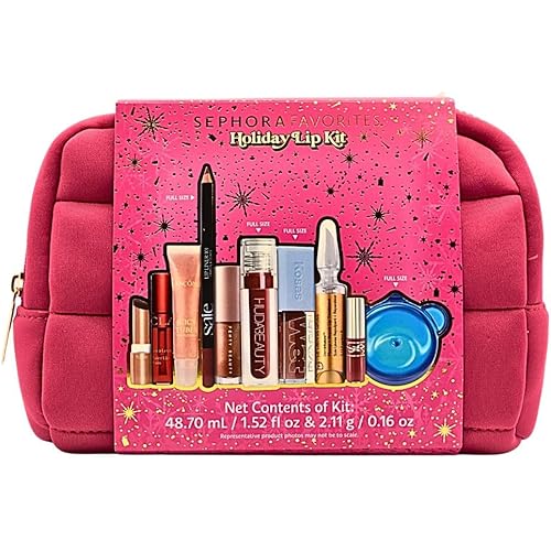 Sephora Holiday Lip Value Set: 10-Piece Lip Gloss, Liner, Oil & Treatment Collection with Kosas, Saie, Fenty Beauty & More