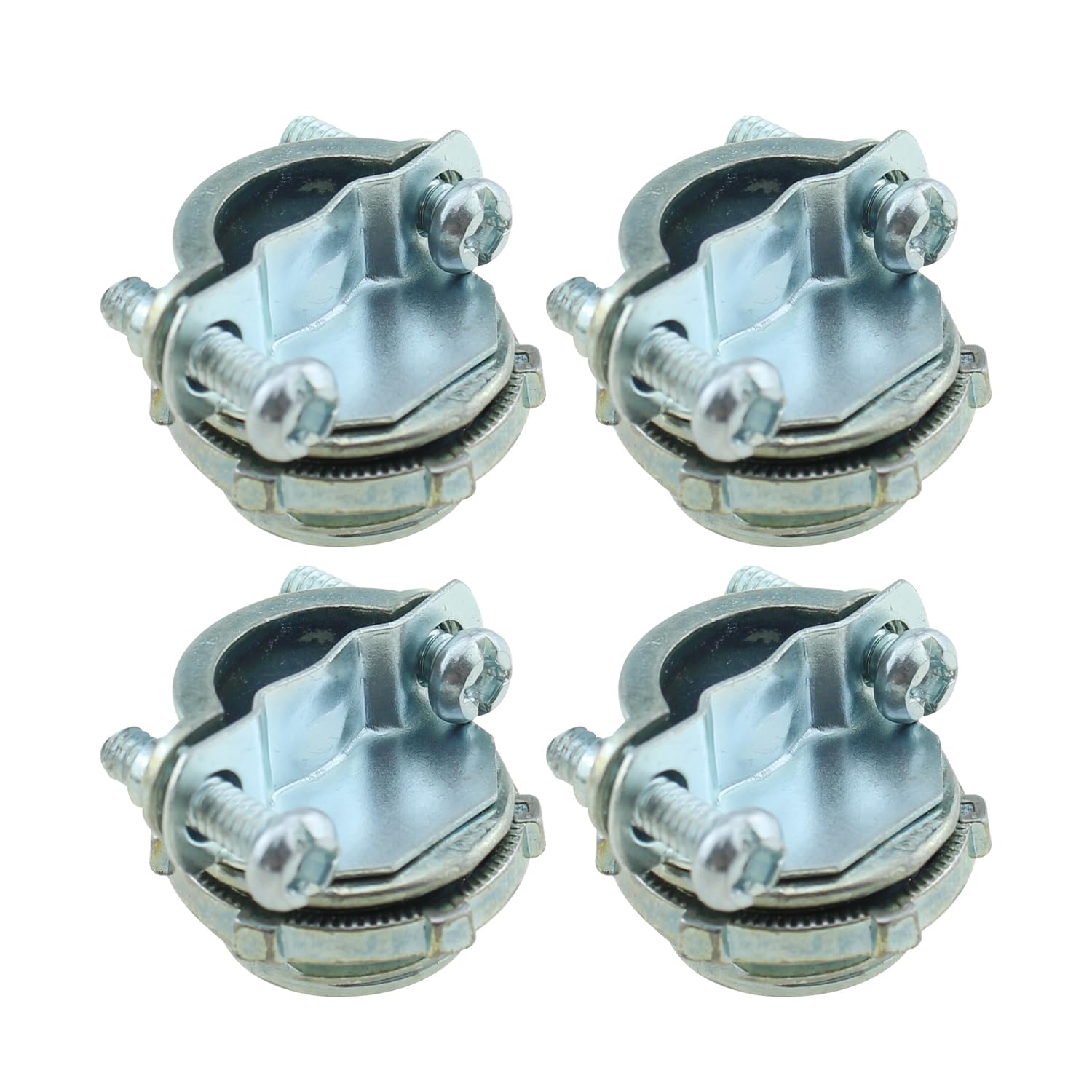 SQXBK 4PCS 1/2 Inch Silver Zinc Alloy Cable Clamp Cable Connector Accessories for Electrical Equipment Connection