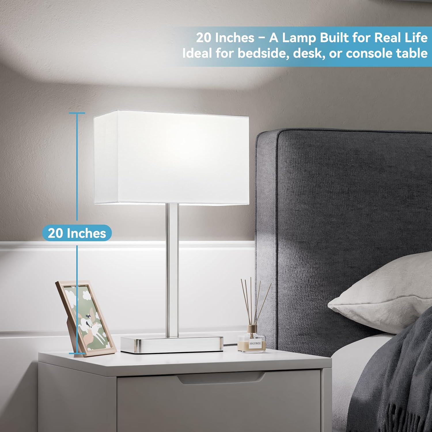  Touch Lamps for Bedroom - 3-Way Dimmable Bedside Lamps Set of 2 with USB C+A, White Modern Table Lamp for Night Stands, Desk Lamp for Living Room Nightstand End Tables Bed Side thumbnail