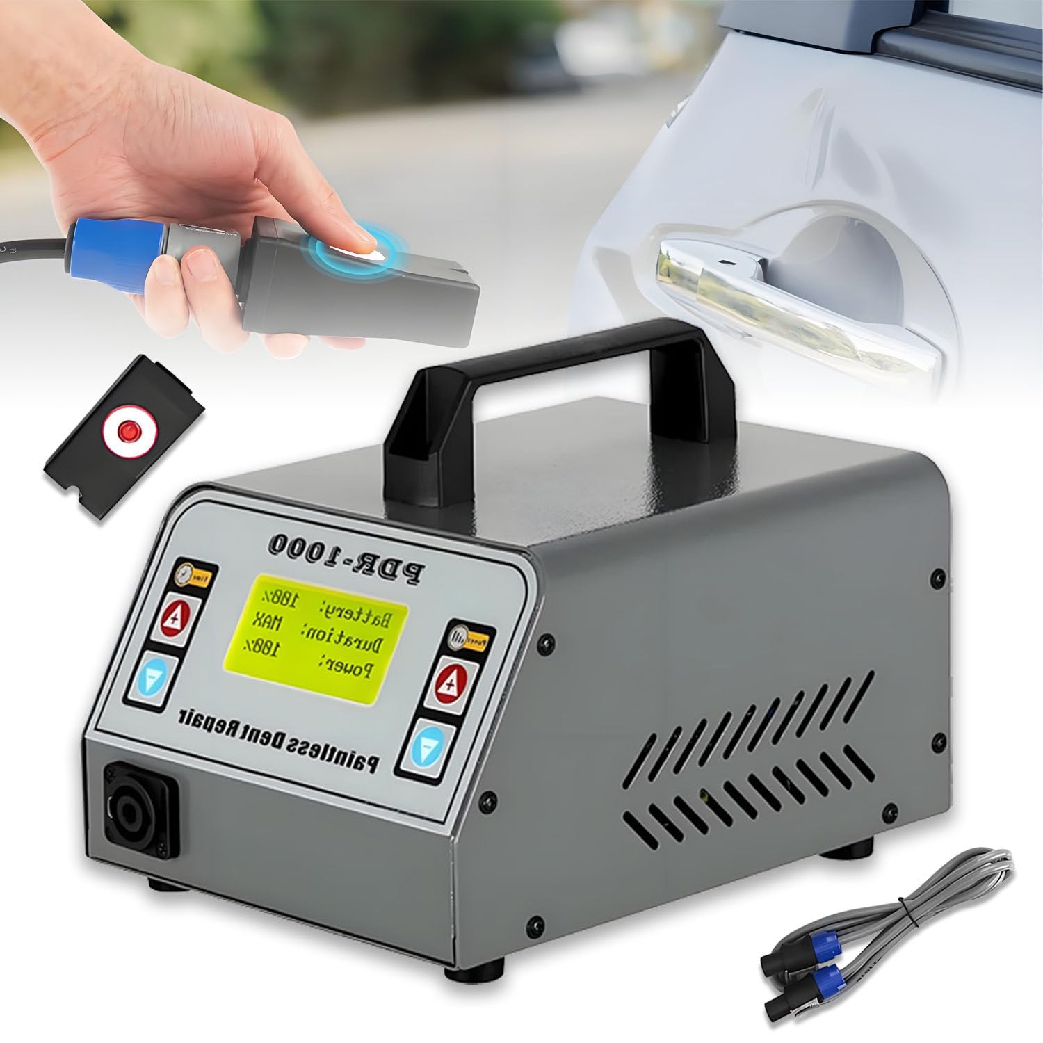 BOOZXCV 1000W PDR Paintless Dent Removal Tools,Paint Dent Puller Set, Car Dent Repair Kit,Digital Display Power and Time,for Remove Car Body Dent Cars Hail Damage