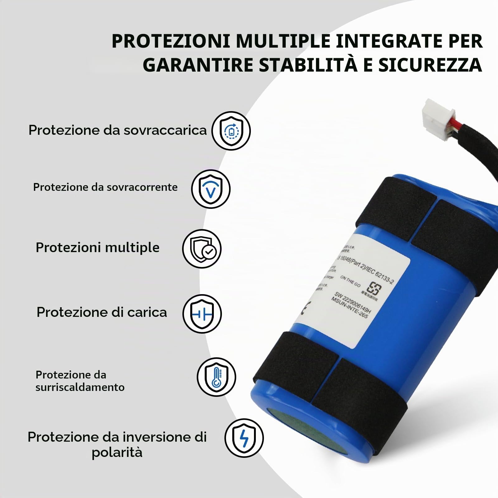 K KYUER SUN-INTE-265 Altoparlante Batteria per JBL PartyBox On-The-Go Powerful Portable Bluetooth Party Speaker Battery with Tools 2475mAh 7.2V