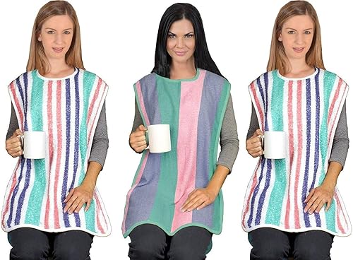 Baberos largos para adultos 3 unidades protectores de ropa grandes