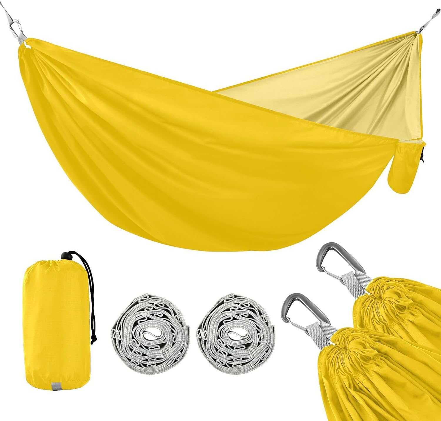 Gold Plain Camping Hammocks Indoor Hammock for Outside Patio Backyard Poolside