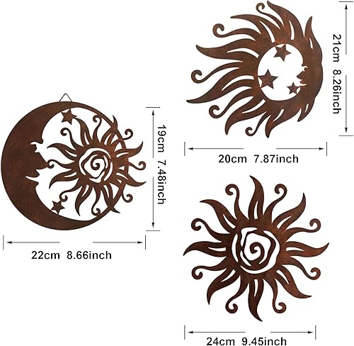 Miniatura 7 de VividLadybug Juego de 3 decoración de pared de manzana, decoración de pared de metal, decoración de pared de frutas, decoración de pared de metal