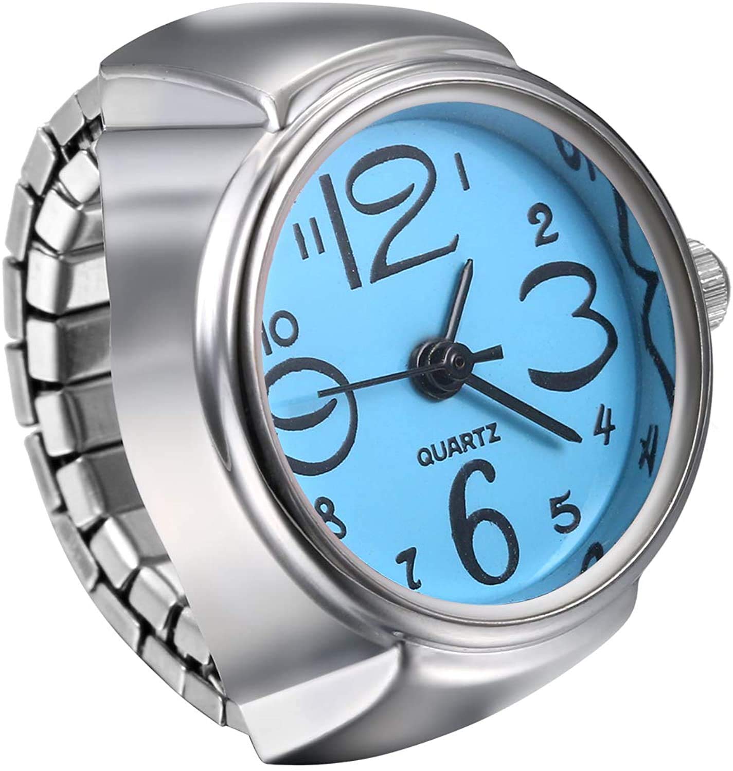 Jewellery Stylish Unisex Finger Ring Watch for Girls/Women/Men/Boys (Blue)