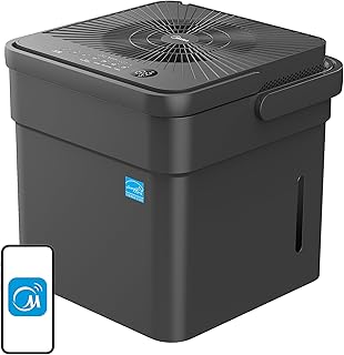 Midea Cube Dehumidifier with Pump and Drain Hose - 35 Pint Smart Dehumidifier for Basement and Spaces up to 3,500 Sq. Ft. with Timer, Humidity Control, Energy Star Rated, Washable Filters, Grey