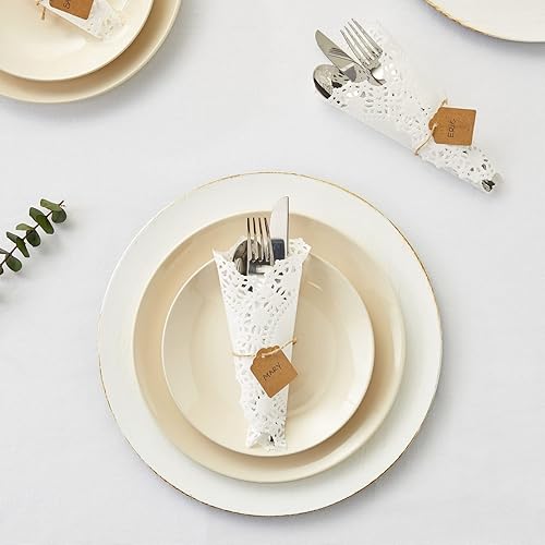 Miniatura 3 de Blonda de papel camino de mesa forro para cajas de pastel Blanco