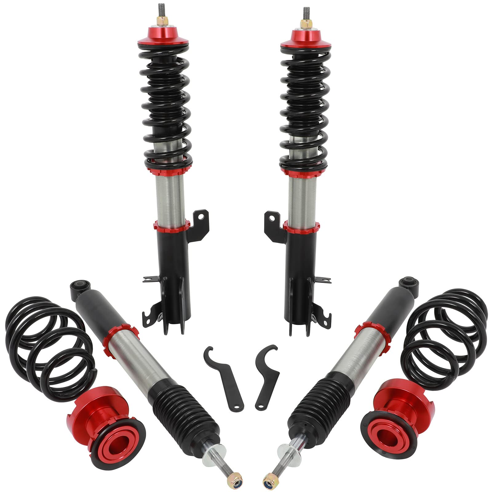 OCPTY Coilovers Suspension Lowering Kit Damping Adjustable Full Coil Springs Struts Shock fit for Honda for Fit 2009-2014