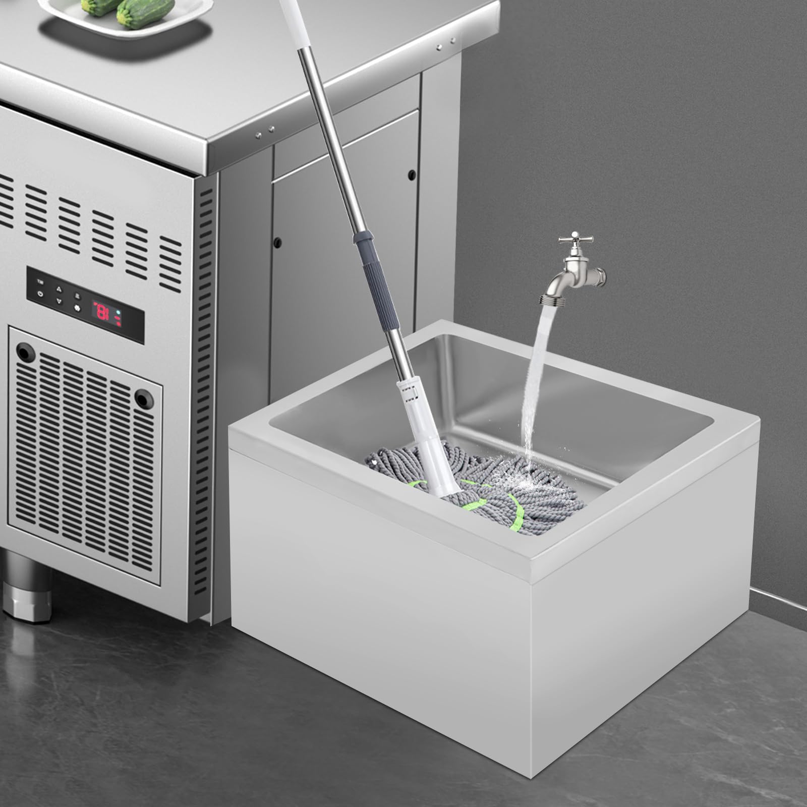 Lavabo per pavimenti in acciaio inox, con scarico, per la casa e