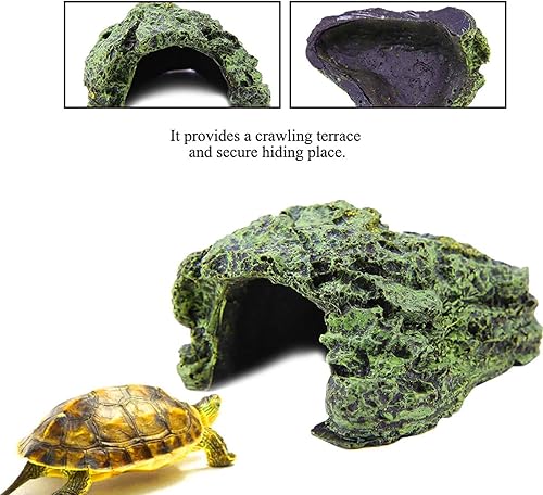 Miniatura 3 de Cueva oculta de peces, acuario, tortuga, reptil, refugio de hábitat para decoración de acuario y terrario (pequeño)