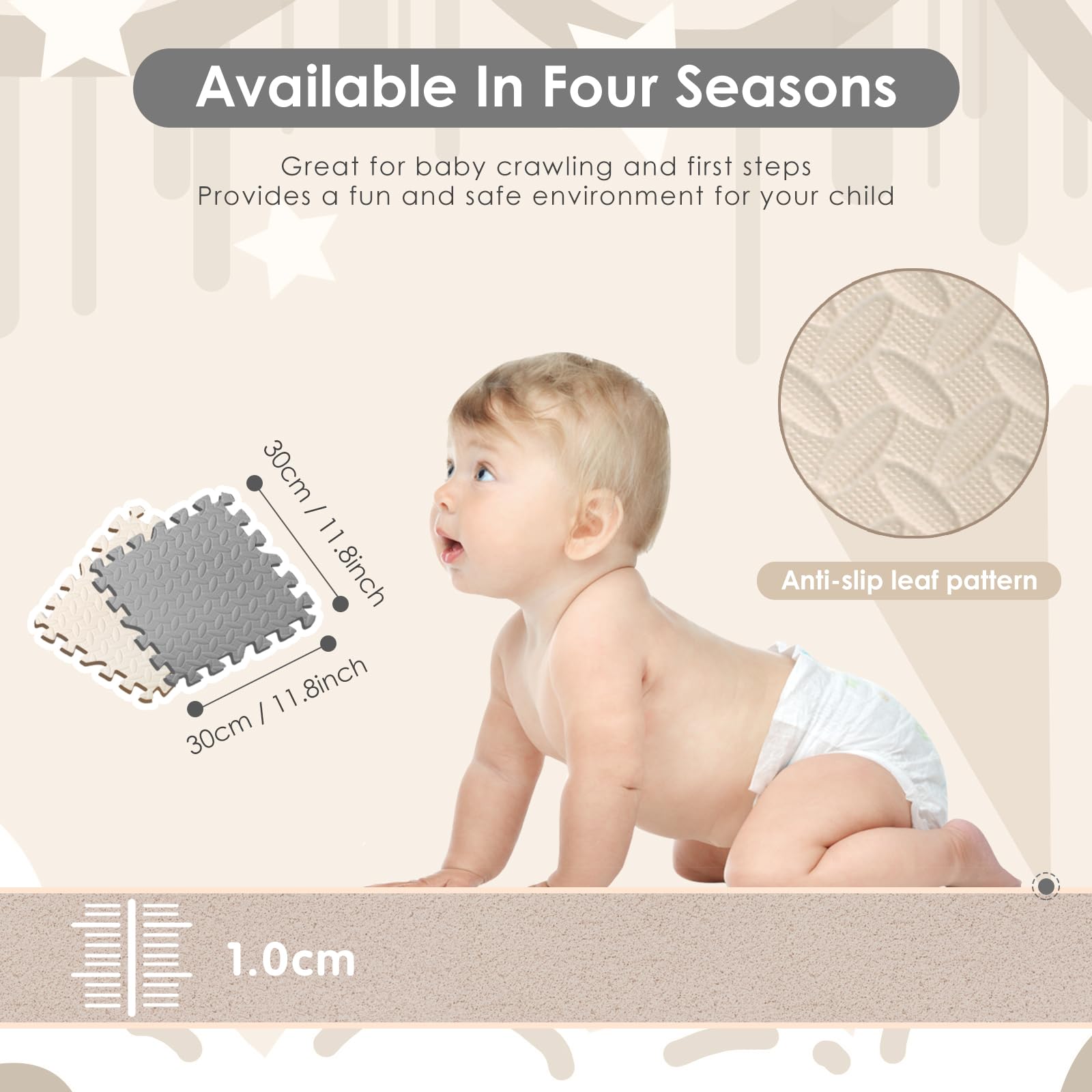 Alfombra Puzzle Bebe 20 Piezas, Tapete Puzzle, Colchoneta Bebé Suelo, Alfombra Gateo PE Espuma, Alfombrillas para Puzzles Suave y Seguro, Antideslizante y Resistente al Desgaste 30 * 30 * 1cm