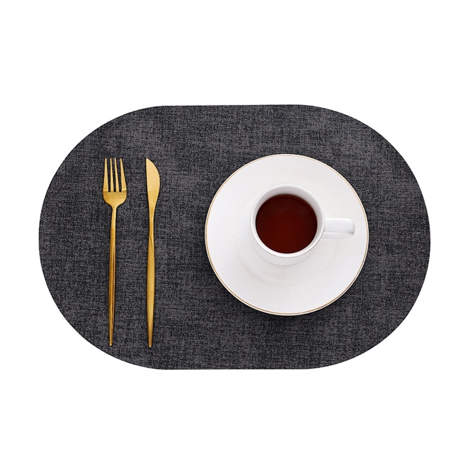Lot de 4 sets de table de qualité supérieure tissés gris foncé