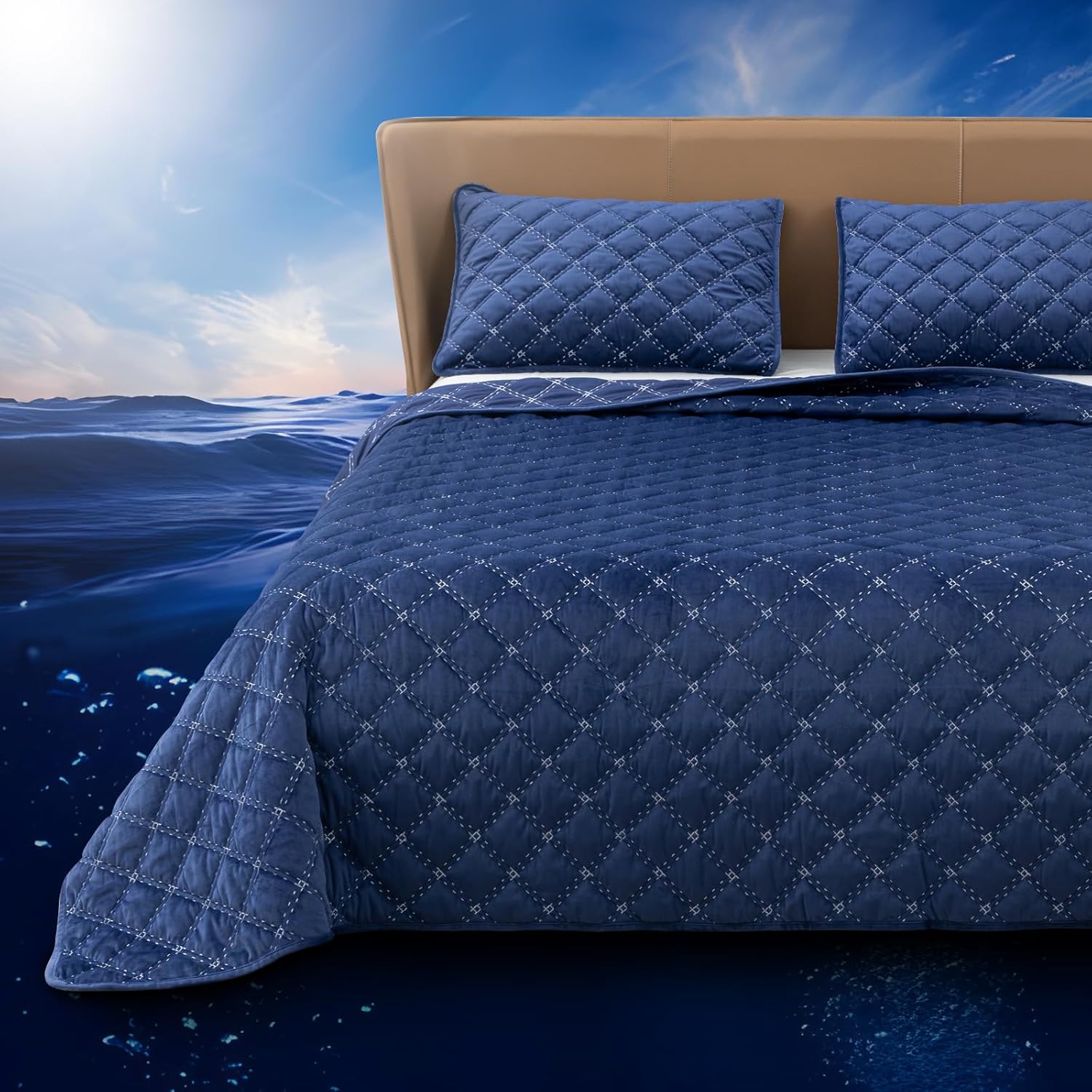 QUILTINA Dutch Velvet Warm Quilt Set King Size Bedspread