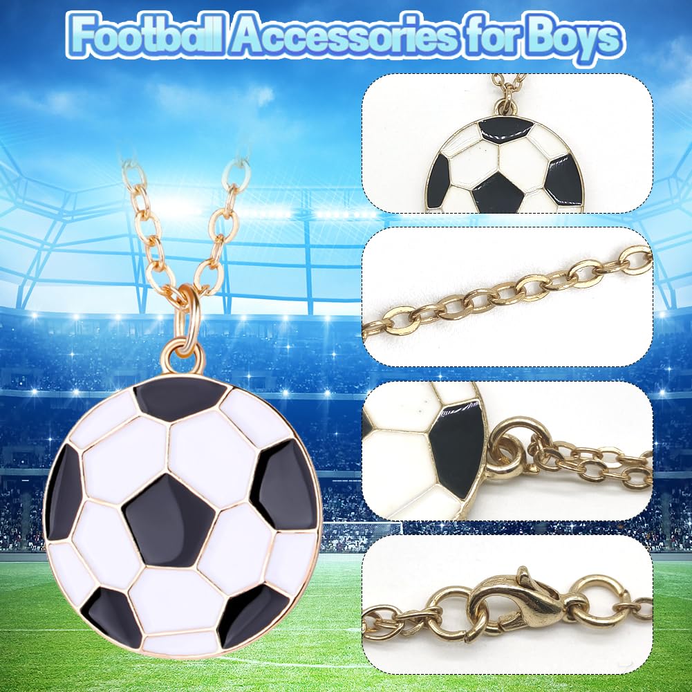 Collar de Fútbol Cadena Oro Hombre Cruzado Sólido Blanco y Negro