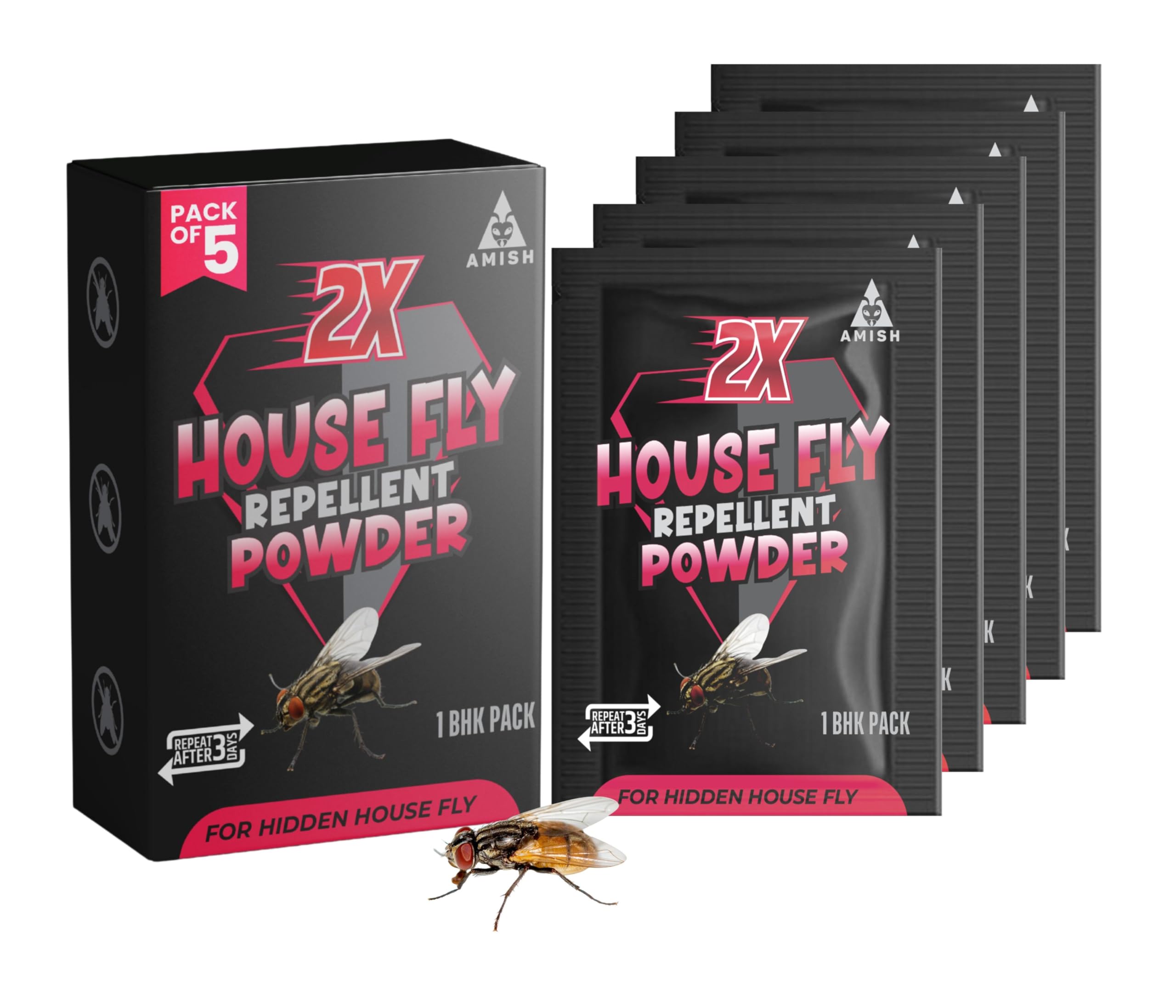 Amish Housefly Attractant Powder Pack of 5 100% Natural & Chemical-Free Fly Trap | Instant Action Safe for Home, Kitchen & Office-image-47