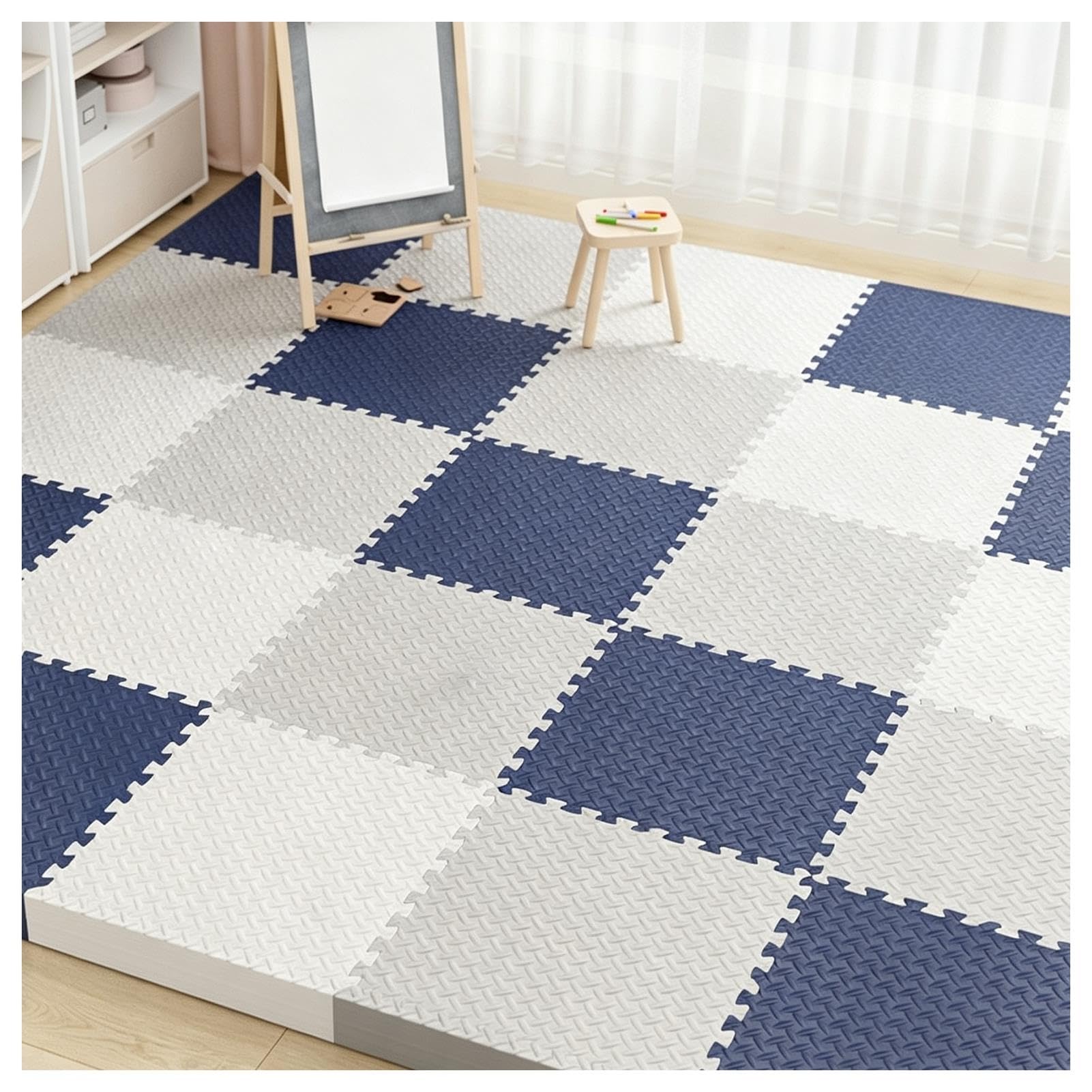 Tapis de Puzzle de Verrouillage de Carreaux de Sol en Mousse Souple 30x30cm