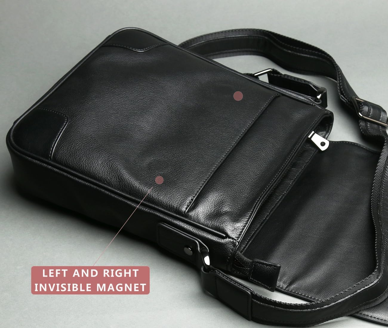 Xuanwei men's full grain cowhide messenger bag, high-end messenger bag, suitable for carrying tablets and business work