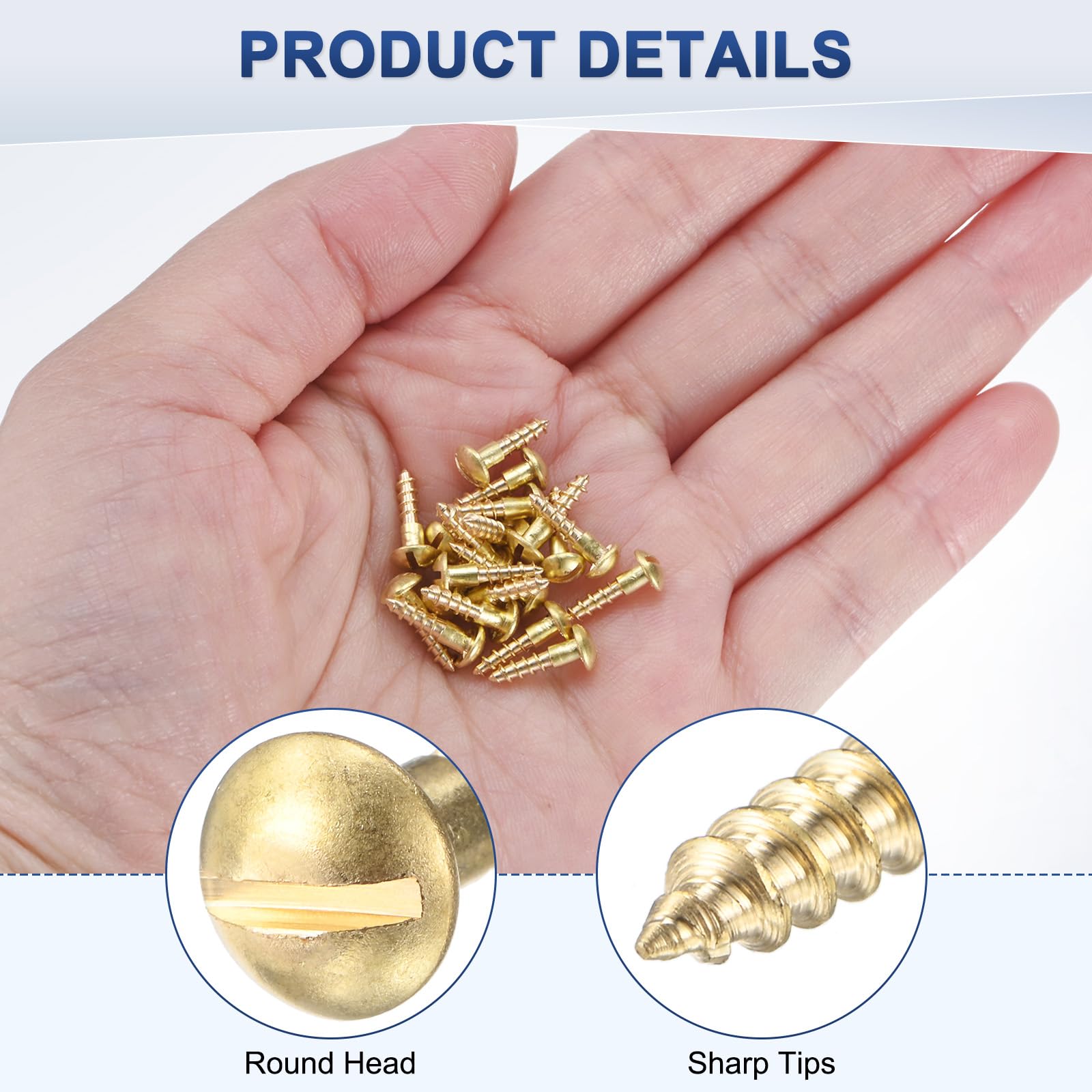 M METERXITY 50-Pack Wood Screws - Image 2