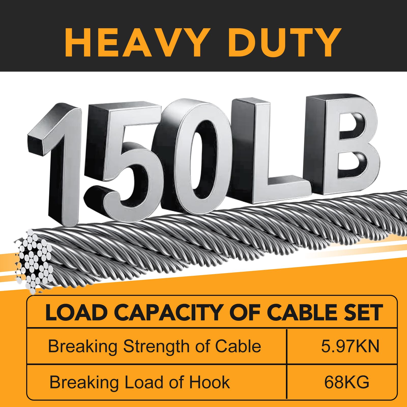 Paquete de 20 cables de seguridad de luz de escenario para luces de fiesta de DJ de escenario, cable de seguridad de acero inoxidable grueso de 1/8 de diámetro con trabillas y gancho a presión