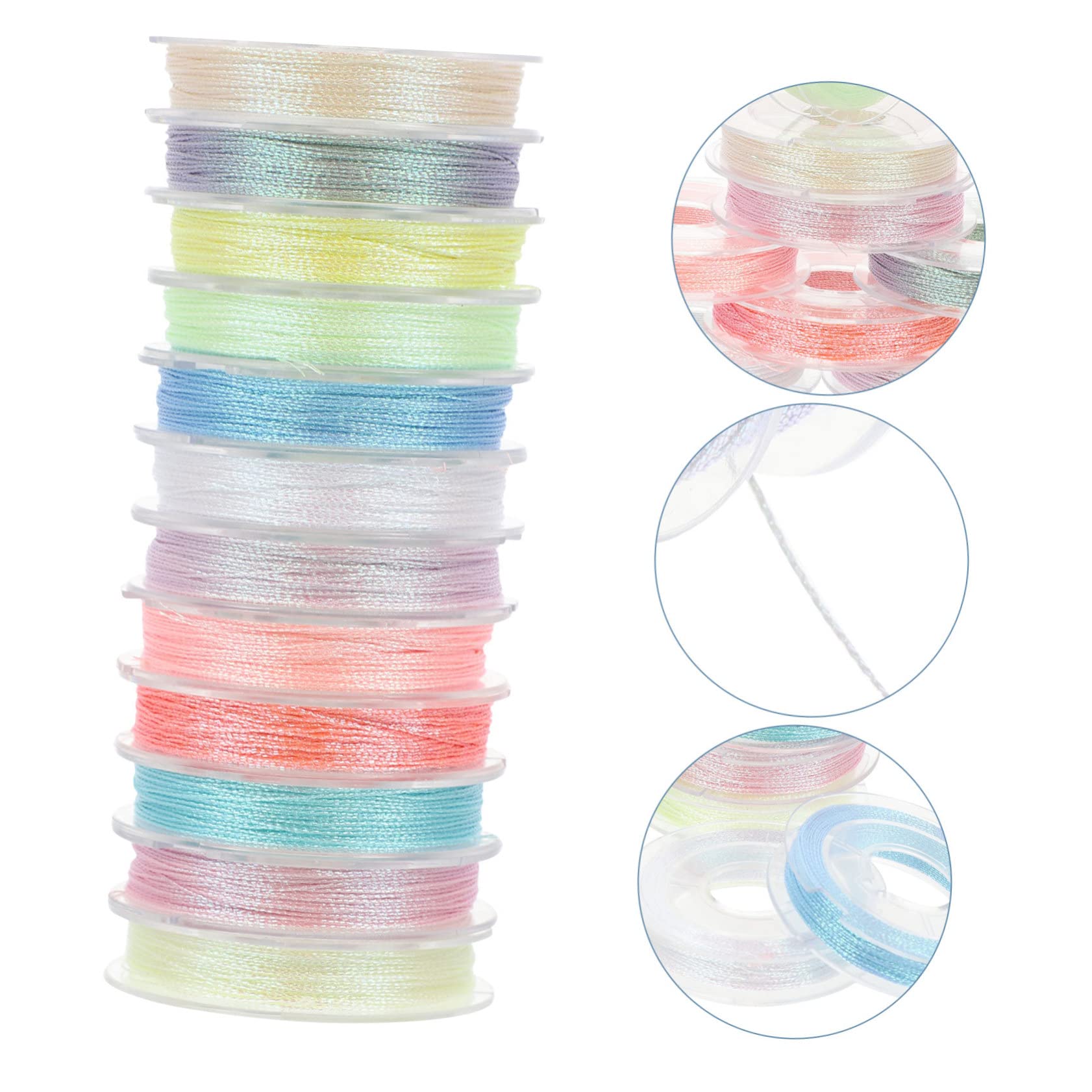 SHINEOFI 36 Rollos Luz de noche máquinas de bordar hilos de colores metalizados embroidery kit embroidery thread hilos de coser para manualidades hilos de coser prácticos hilo de poliester