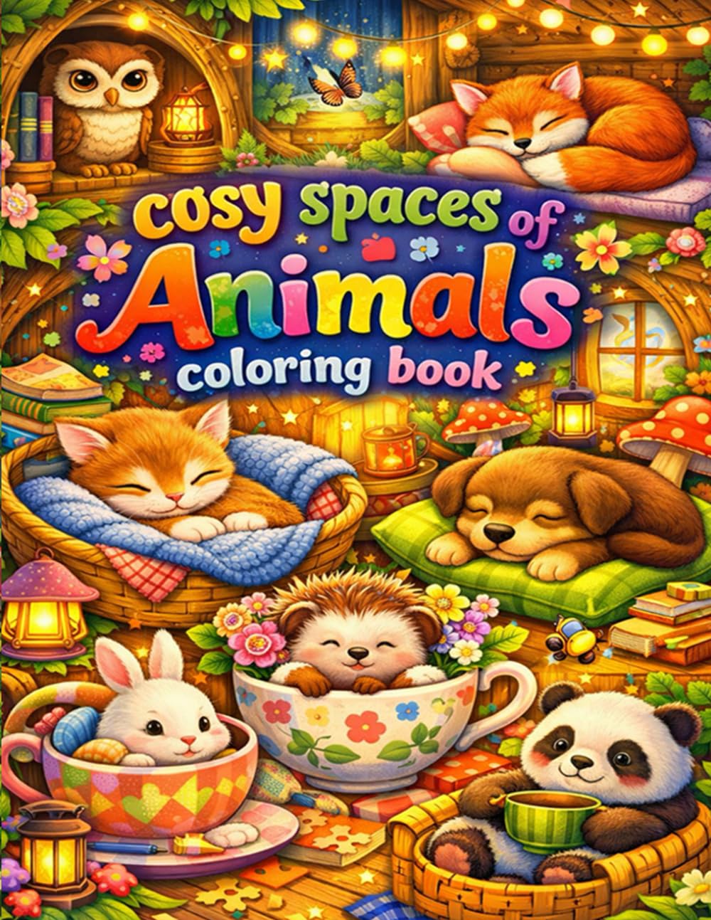 Cosy Spaces of Animals Coloring Book: Relaxing & Heartwarming Animal Scenes for Stress Relief