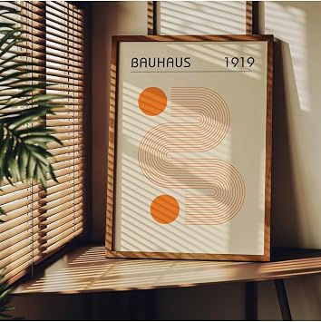 Fark Tan t m Bauhaus  er evesiz Poster, Modern Dekoratif  er evesiz Poster, Tablo, Bauhaus-13, 50 x 70