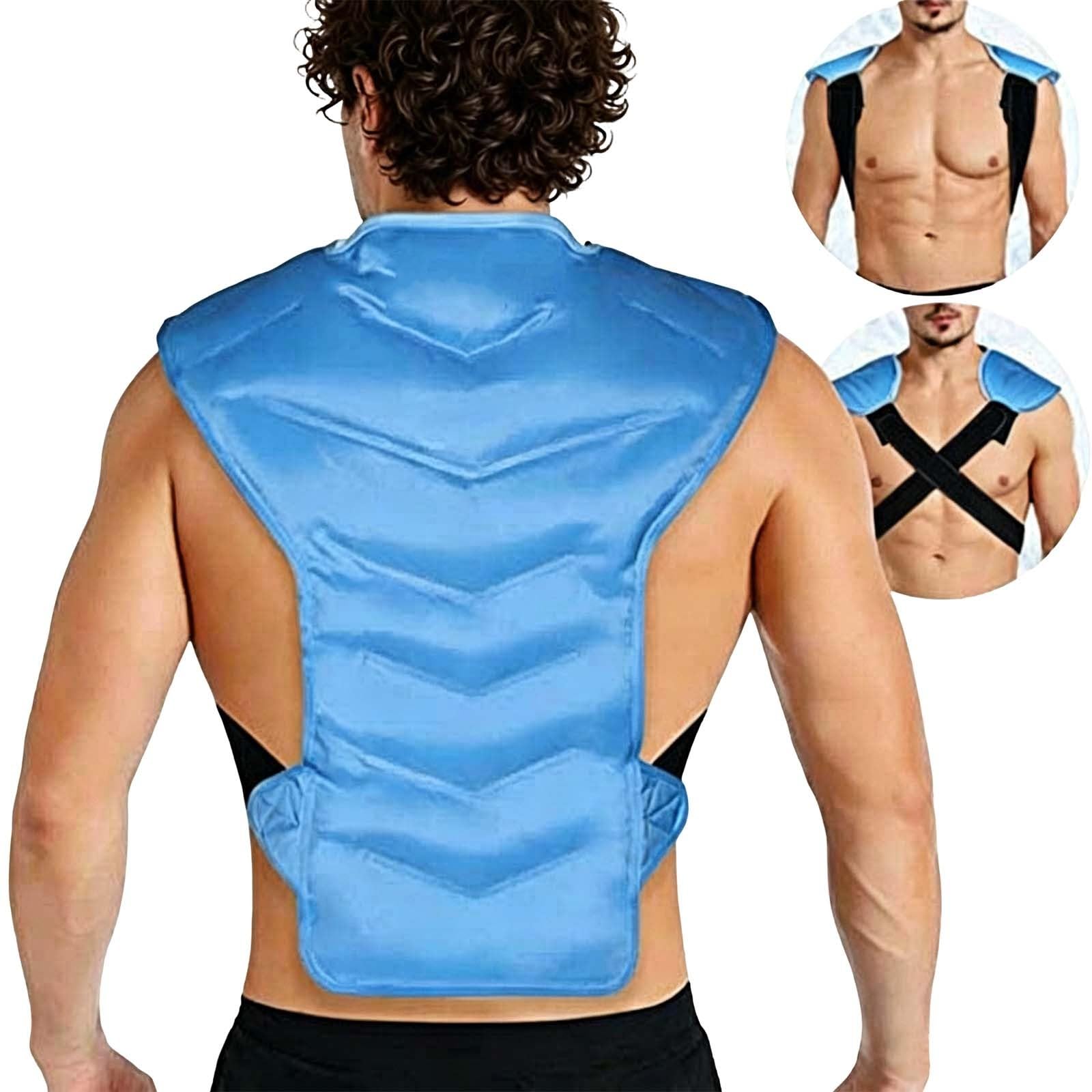 Kühlweste Rücken Kalt Warm Kompresse Großer Gel Beutel - Wohltuende Linderung Muskelverspannungen Rückenschmerzen - Ergonomisches Kältepad Nacken Schulter Lendenwirbel Vielseitiger Kühlpack Männer 01