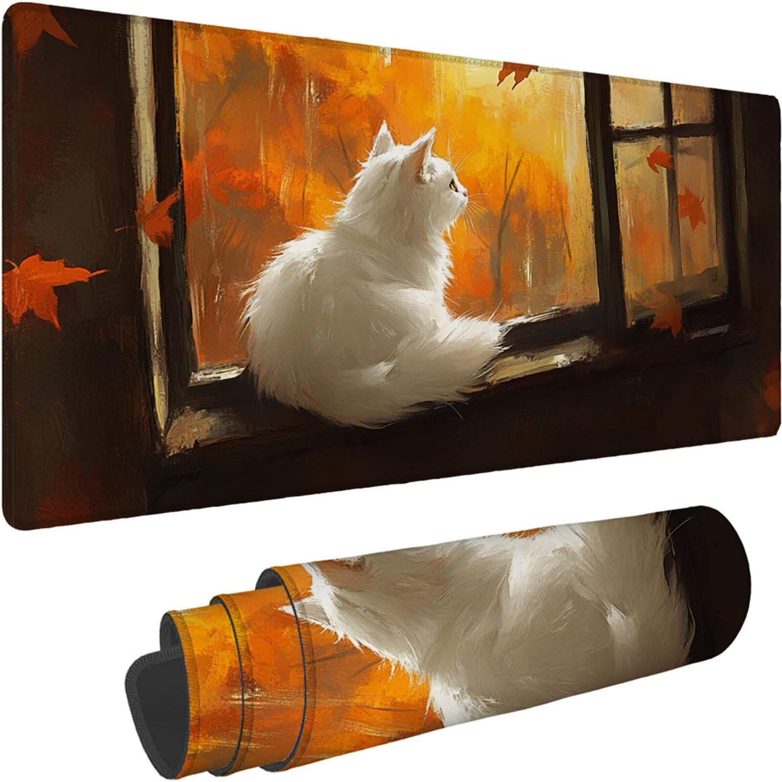 Gamingowa podkładka pod mysz 1200 x 600 x 3 mm, XXL, wodoszczelna, odporna na ścieranie, z przyszytymi krawędziami, żółta, podkładka na biurko, poprawia prędkość i precyzję pod laptopa, komputera