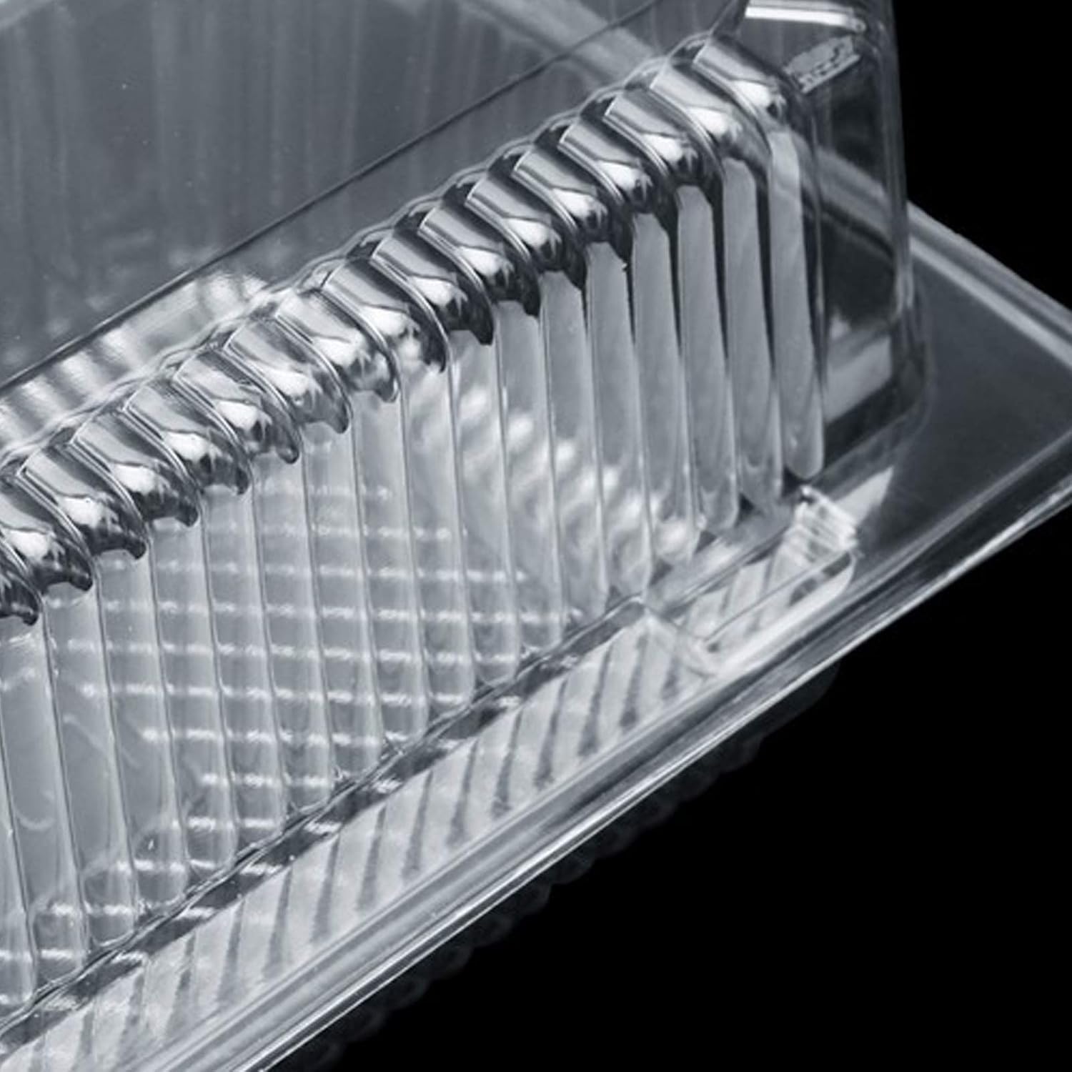 Caja desechable de plástico de 100 Piezas, Recipiente Transparente para Comida para Llevar con Tapas, recipientes para Comida para Llevar, Pasteles, Muffins, pastelería, Caja con bisagras pa