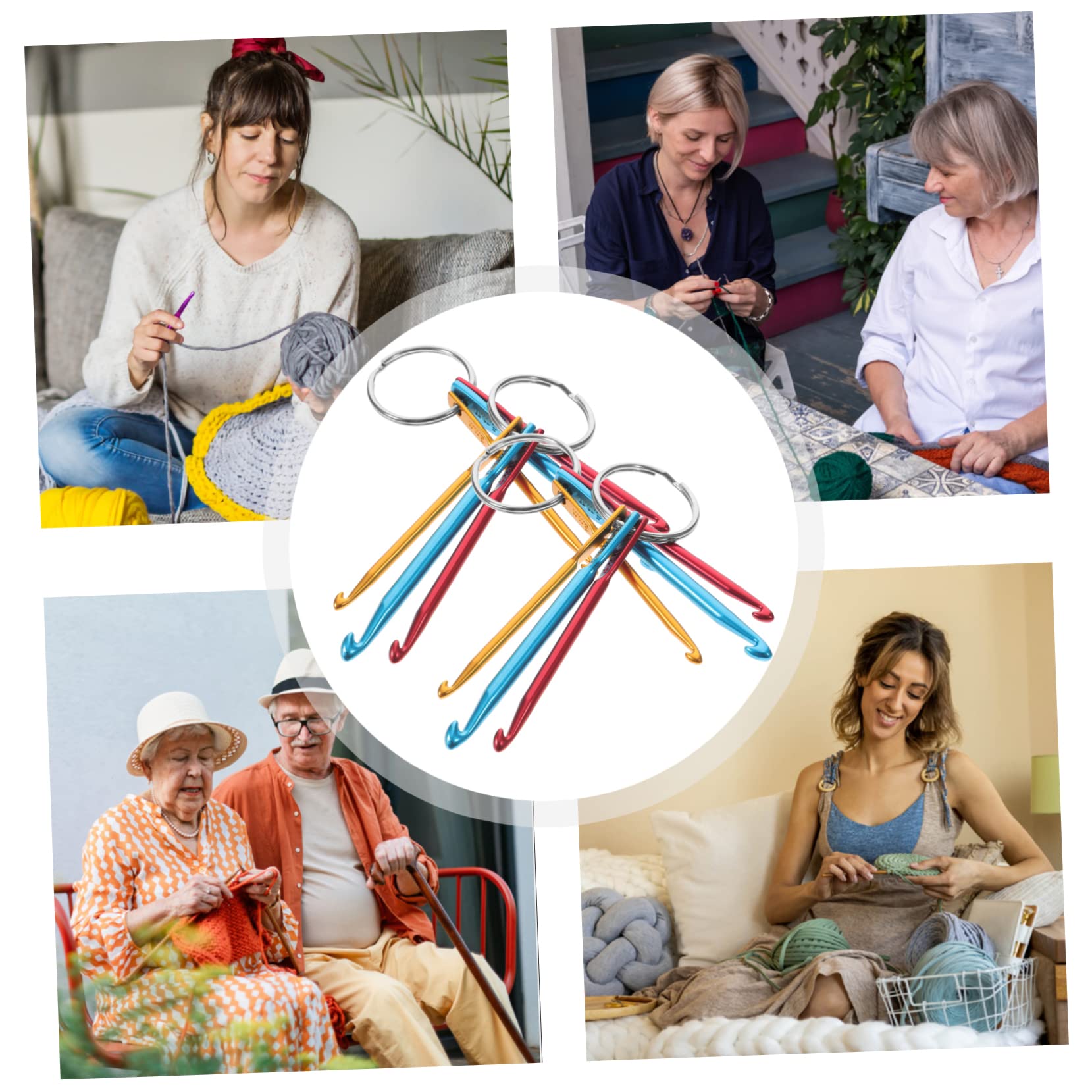 OSALADI 5 Series Herramientas De Tejer Ganchillo Agujas De Tejer Kit De Ganchos De Crochet Agujas De Crochet Para Hilo Suministros De Costura De Crochet Aguja De Hilo Aluminio 4 Piezas X 5