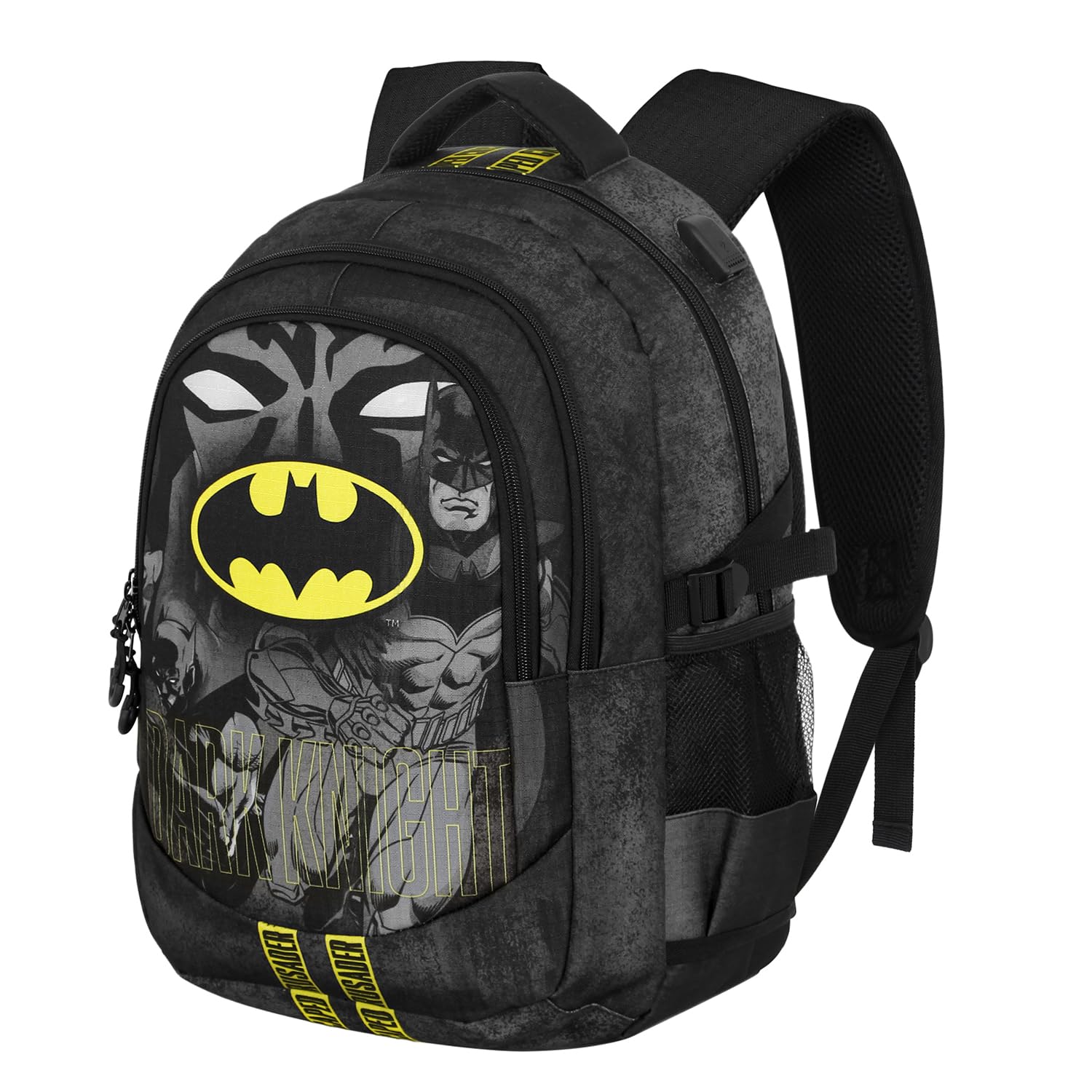 Zaino Karactermania Batman Running PLUS 32L – Impermeabile Con Porta USB, 34x46 Cm, Nero