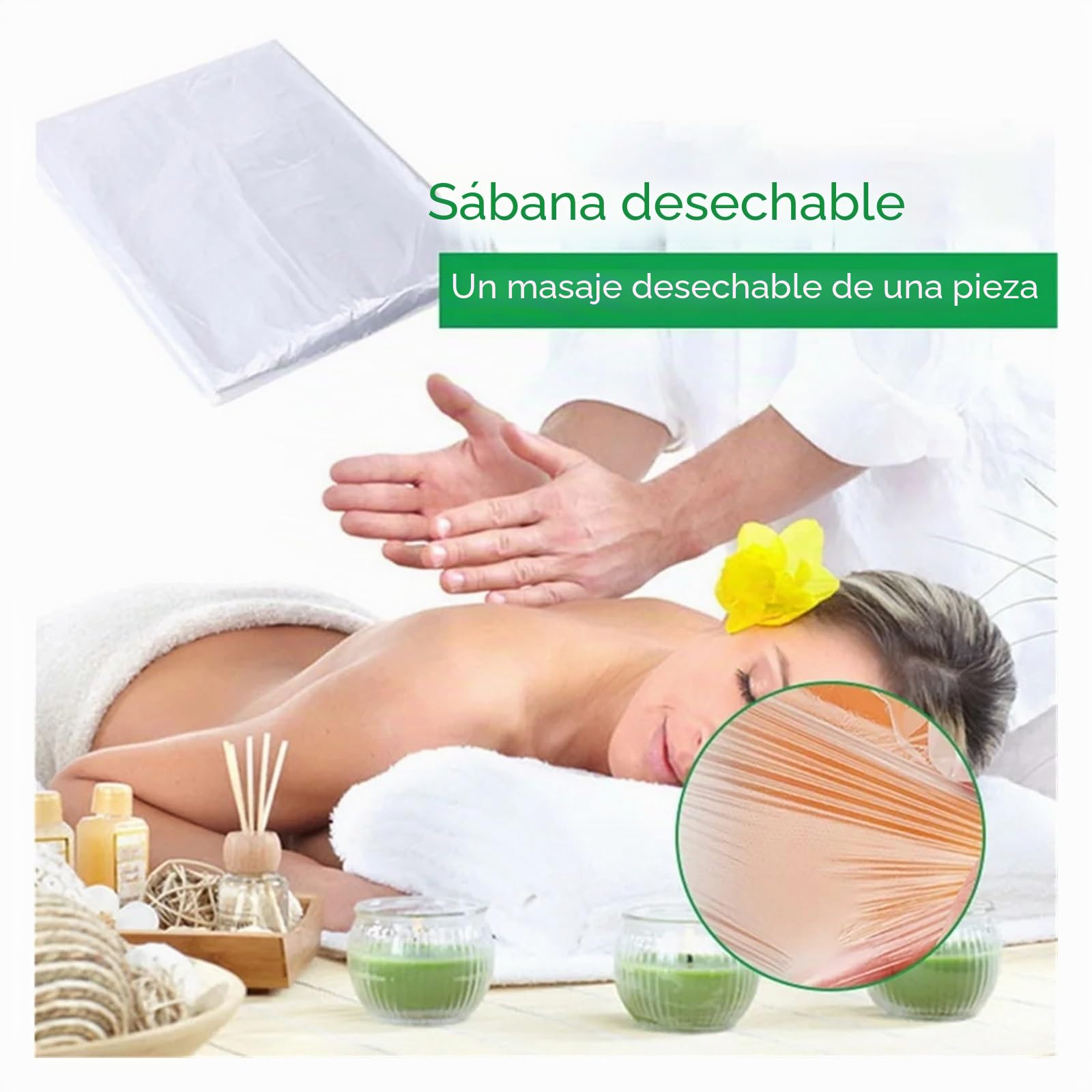 Sabanas Camilla Masaje Funda de plástico desechable for sofá, Colcha for Mesa de Tratamiento de Masaje de SPA, láminas Transparentes for Cama de Belleza, película Impermeable, 100 Uds.