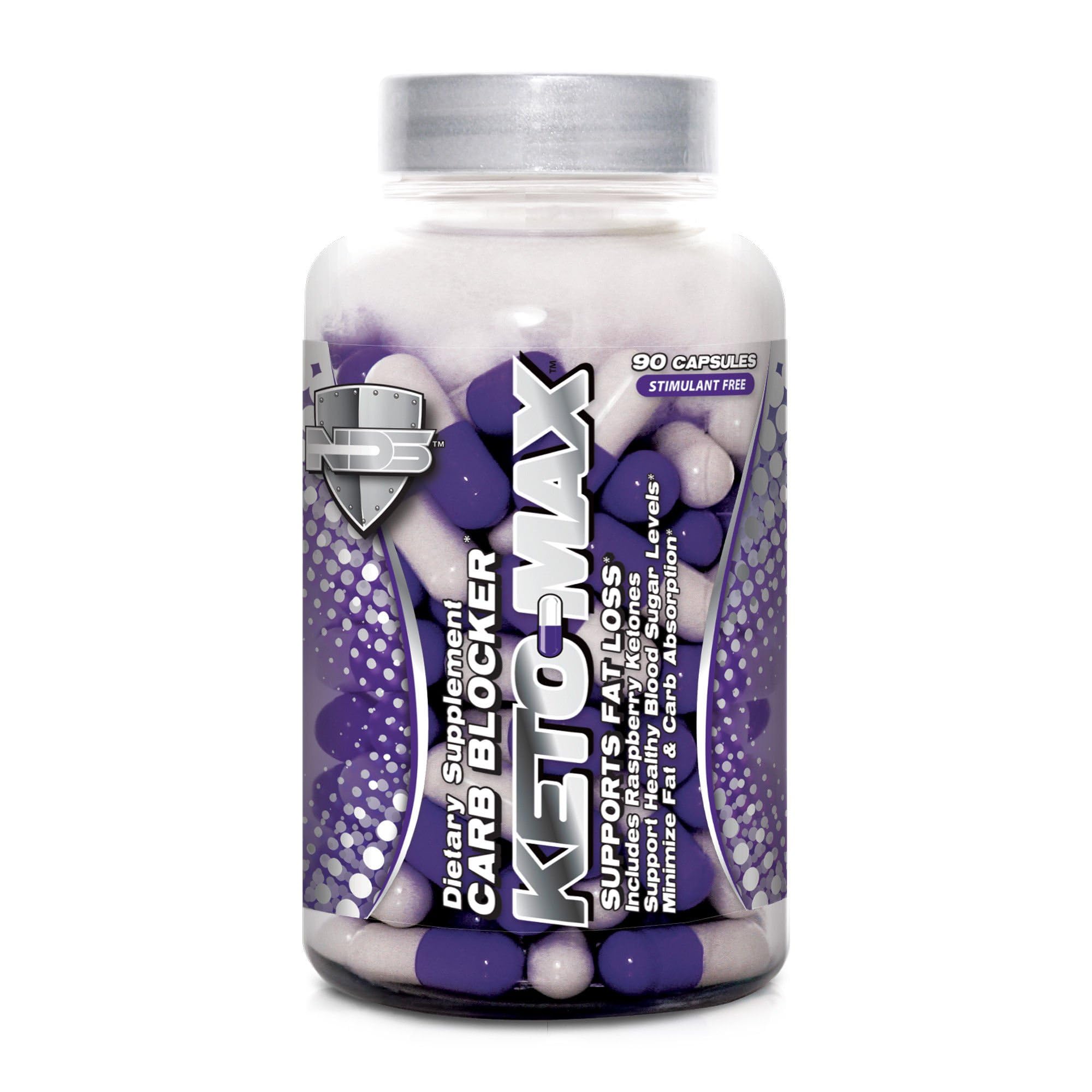 Keto-Max - Carbohydrate and Fat Blocking Dietary Supplement with Chromium - Stimulant Free Fat Burner for A More Toned and Fit Body - 90 Capsules